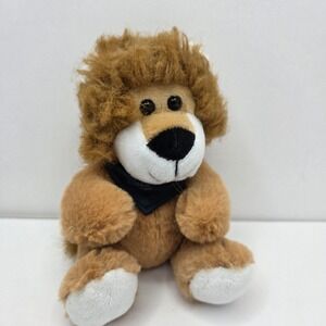 Ritz-Carlton Montreal Lion Plush Toy 6.5" Tan Brown Navy Bandana Souvenir Hit